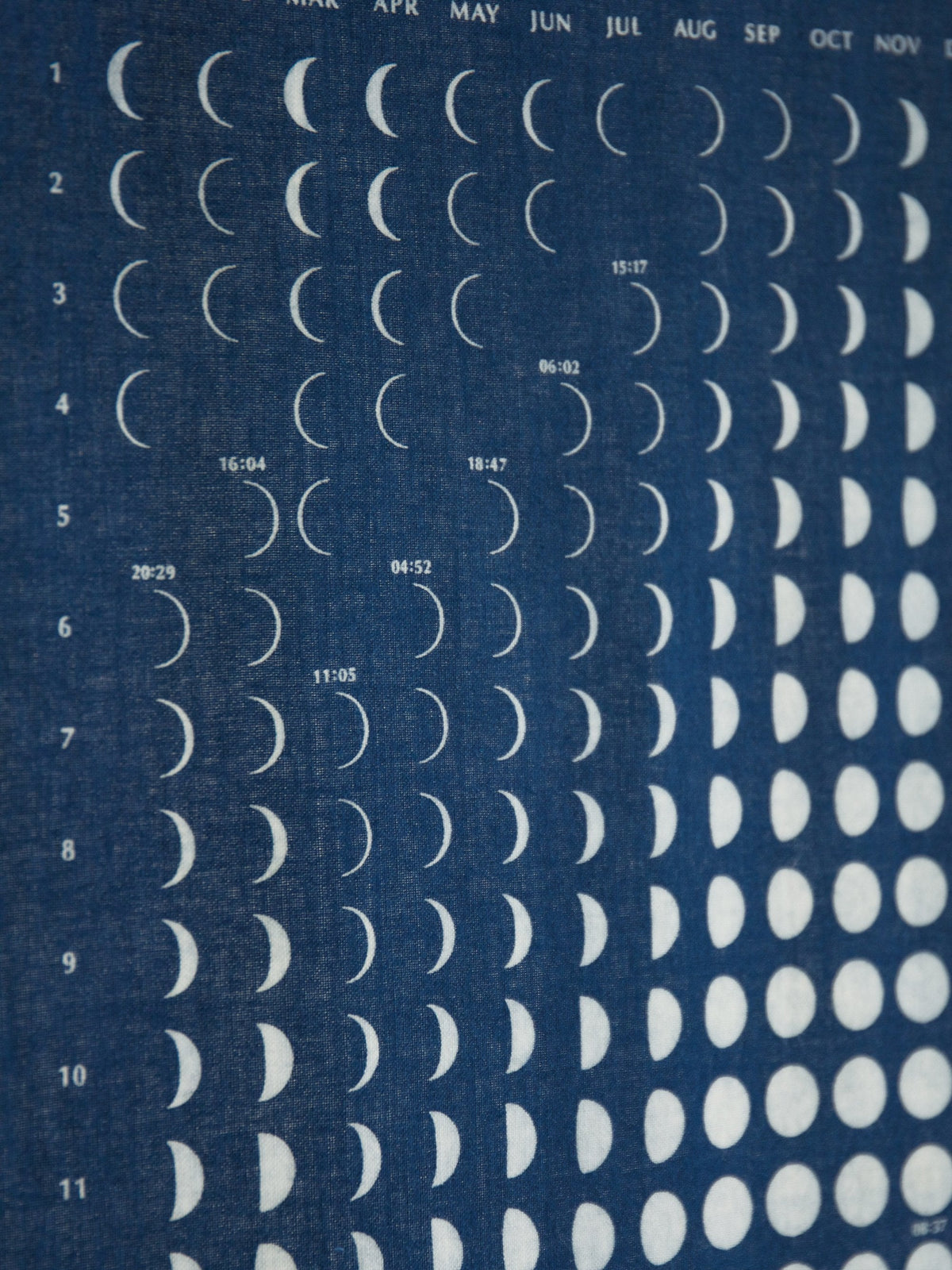 The Litmus Moon Calendar Follows The Lunar Cycle In Rich Natural Indigo